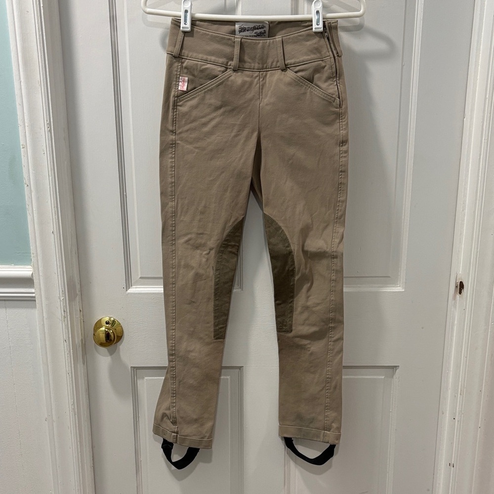Tailored Sportsman Girls Jods Size 14 Short Trophy Hunter Tan Side Zip